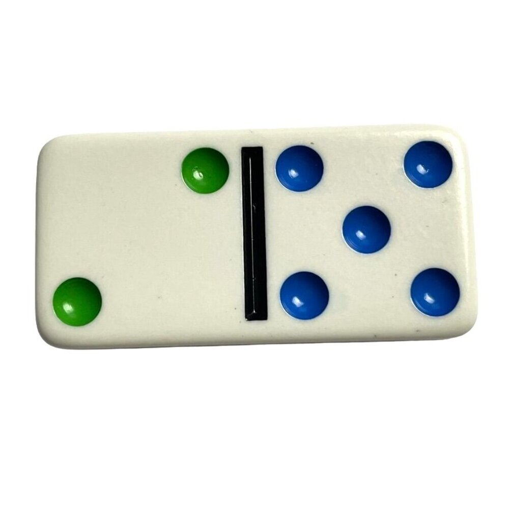 Double Twelve Dominoes Replacement Tile 2 5 Color Dot Vintage 1998 mq